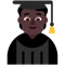 Student- Dark Skin Tone emoji on Microsoft